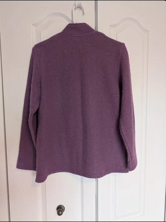 Purple Ladies Wool Button Jacket - Picture 2 of 4
